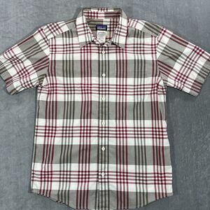Patagonia Mens‎ Small Beige Brown Plaid Button Down Shirt